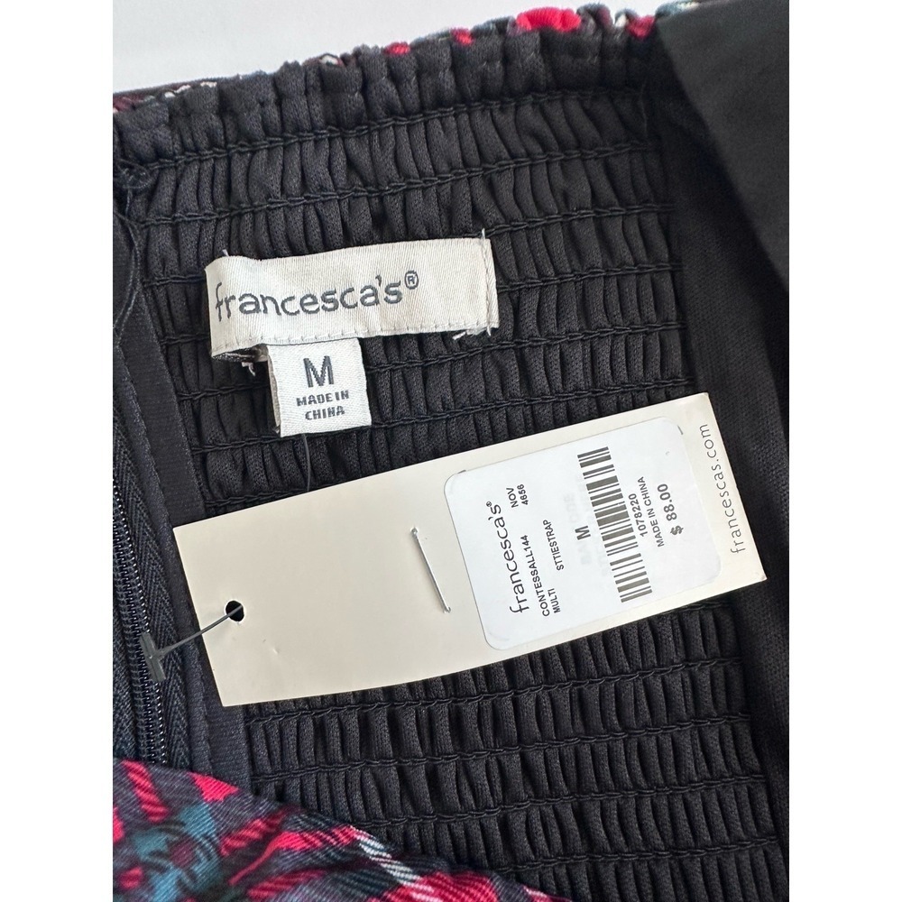 NWT Francesca's Women's Sz: M Charlotte Red Green Plaid Tiered Midi Dress - Picture 5 of 5